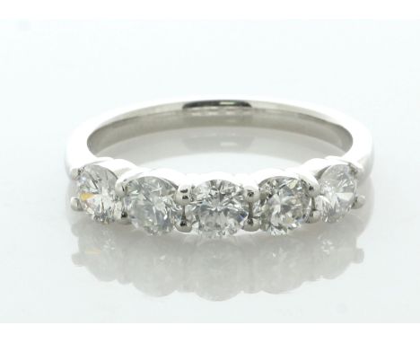 Five round brilliant cut diamonds are set in this stunning platinum semi-eternity diamond ring. Ring size L.Item Specificatio