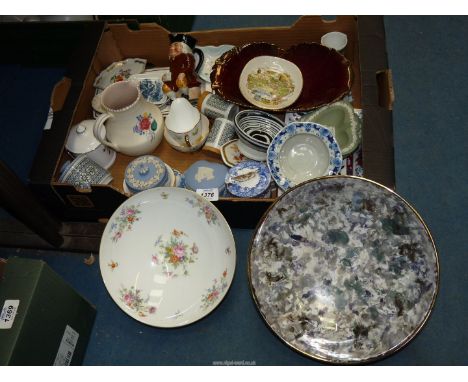 A quantity of china including pin dishes, cruet, preserve pot, Spode, Wedgwood Jasperware, Hornsea, Carltonware, etc.