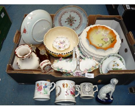 A quantity of china including John Maddox bowl, Royal Doulton and Spode wall plates,Mason's 'Brown Velvet' vase, Worcester he