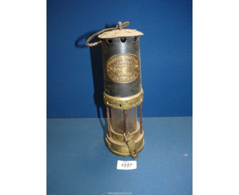 A Miner's Lamp, type no. 1 by Thomas &amp; Williams, Aberdare.