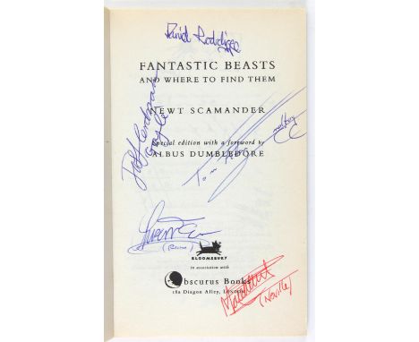 Fantastic Beasts and Where to Find Them (2016) First edition, first printing US paperback book, signed to the inside by Danie