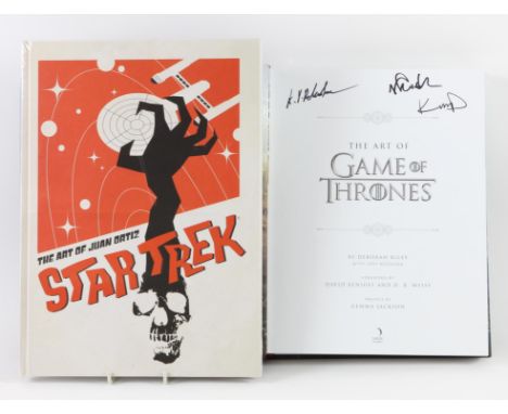 collection of two books- The Art of Game of Thrones Hardback book by Deborah Riley with three signatures on inside title page