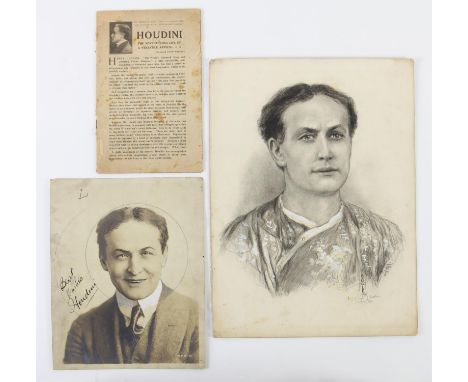 Harry Houdini (1874-1926) Hungarian-American Magician & Escapologist. Vintage hand signed photo 'Best Wishes Houdini', signed