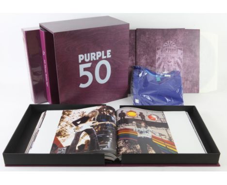 Purple at 50 - Deep Purple box set of 3 luxury limited edition books as well as a double vinyl recording of the band live at 