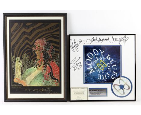 Music signed - The Moody Blues, The Best of, limited edition CD display 354/1997, signed on the mount by all four members, Ju