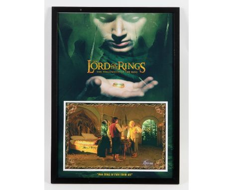 Lord of the Rings - Ian Holm signed photo print, framed, 32 x 44 cm. With certificate of authenticity. 