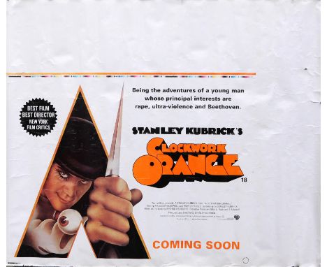 A Clockwork Orange (R-2000) Printers proof British quad film poster, rolled, 30 x 40 inches. 