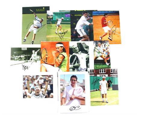 Tennis - 11 signed Tennis photographs of Andy Murray, Marin Cilic, Greg Rusedski, Andy Riddick, Stan Smith, Martina Navratilo