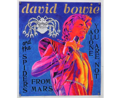 David Bowie and the Spiders from Mars 'You Are Not Alone' - Original hand painted artwork on thick paper by John Judkins, sig