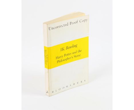 Harry Potter and the Philosopher's Stone, Bloomsbury, 1997, by J.K. Rowling, uncorrected proof copy of the first edition book