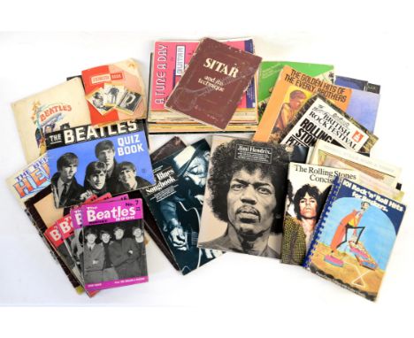 Large collection of over 60 music books and magazines.  Mainly from the 60s  80s, this collection includes sheet music books,