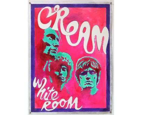 Cream 'White Room' - Original hand painted artwork on thick paper by John Judkins, signed and dated, flat, 56 x 76 cm. Backgr