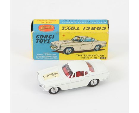 Corgi The Saints Car Volvo P.1800 No. 258 in white with black on clear logo to bonnet, and red interior, boxed. 