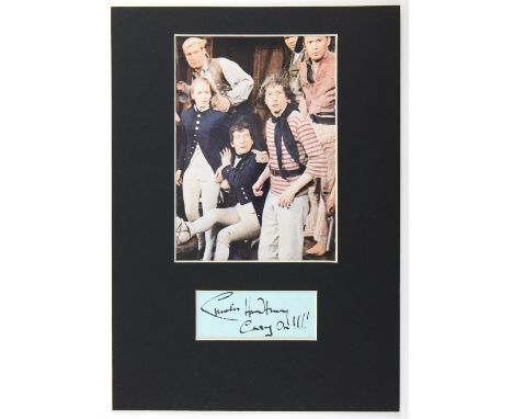 Charles Hawtrey - A vintage light blue album page signed in black ink Charles Hawtrey, Carry On!!!!, mounted with a 6 x 4.5 i