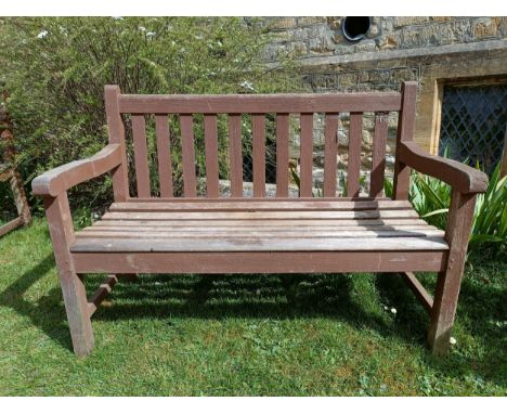 A teak garden bench, 125 cm wide