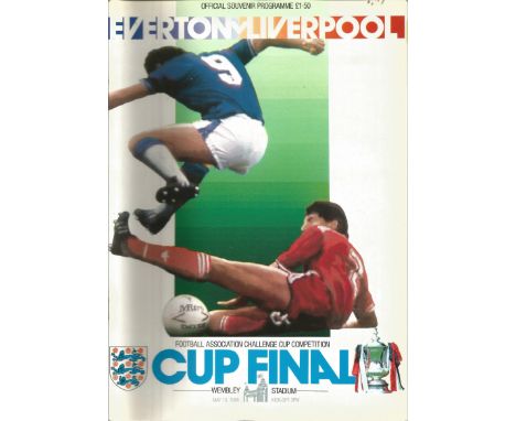 Football Everton v Liverpool vintage programme F. A Cup final Wembley Stadium 10th May 1986. Good condition Est. 