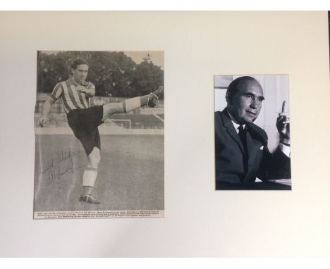 Football Alf Ramsey signed 12x16 mounted signature piece includes signed b/w photo during his playing days with Southampton a