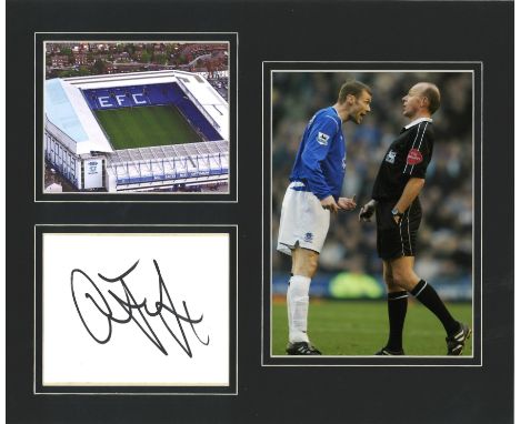 Football Duncan Ferguson signed 10x12 mounted signature piece pictured during his playing days at Everton F. C. Good conditio