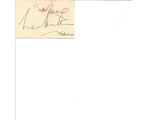 Cricket Sir Len Hutton 3x2 signed vintage album page. Sir Leonard Hutton (23 June 1916 - 6 September 1990) was an English cri