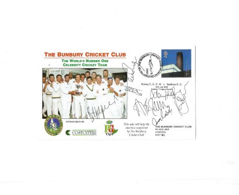 Cricket The Bunbury Cricket Club FDC Surrey C. C. C v Bunbury C. C cover signed by Adam Hollioake, Ben Hollioake, Alistair Br