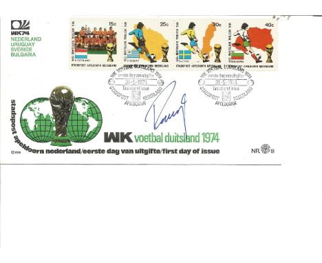 Football Karl Heinz Rummenigge signed World Cup 1974 official FDC signed by the legendary German striker PM 31. 5. 74. Karl-H