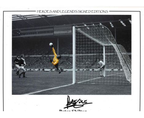 Football Peter Shilton signed 12x16 colour enhanced photo pictured playing for England. Good condition Est. 
