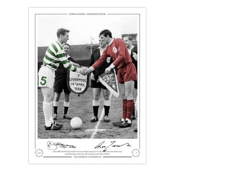 Limited Edition, 16" X 12", Only 75 Issued, Depicting Celtic Captain Billy Mcneill And His Liverpool Counterpart Ron Yeats Ex