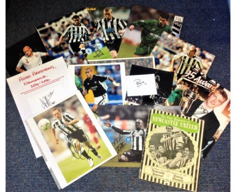 Football Newcastle United collection includes vintage Newcastle Journal from the 1950s and signed colour photos from players 