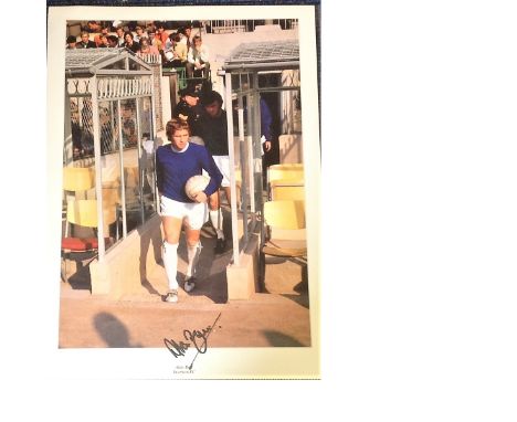 Football Alan Ball signed 16x12 colour photo pictured during his playing days with Everton. Good condition Est. 