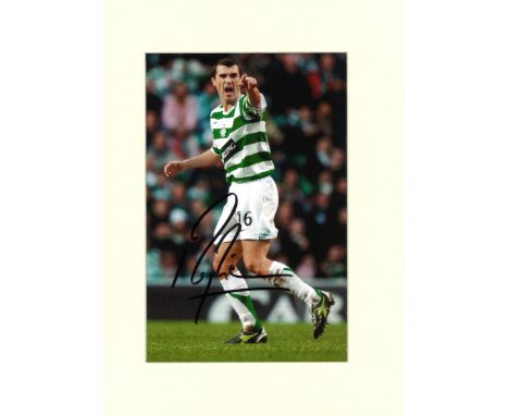 Football Roy Keane signed 16x12 mounted colour photo picture while playing for Celtic. Good condition Est. 