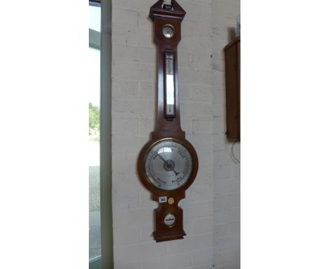A 19th century mahogany wheel barometer by Negretti and Zambra - Height 101cm 