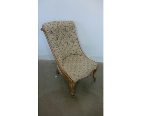 A Victorian button back nursing chair