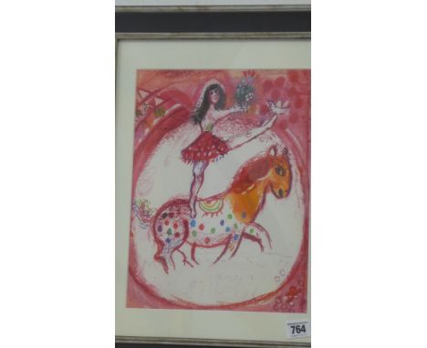 Marc Chagall - Circus Rider - Cirque d'Isiz - lithograph - framed size 48cm x 38cm, image 32cm x 26.5cm