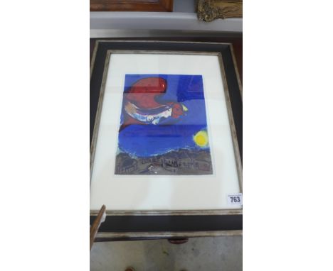 Marc Chagall - Oiseau - Lithograph - farmed size 48cm x 38cm, image size 26cm x 20cm