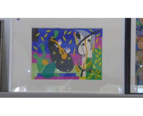Henri Matisse - Tristess du Roi - Original lithograph after Matisse's cut outs 1954 - signed in the plate - framed size 52cm 