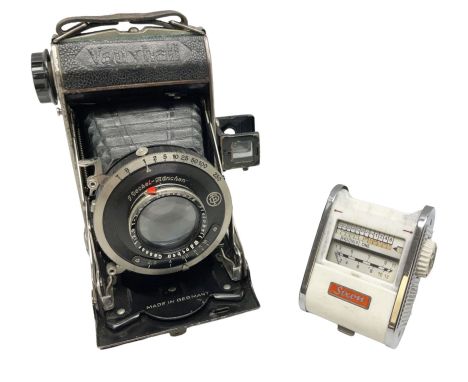   F. Deckel - munchen  Vauxhall Compur folding Camera, with Sixon hand-held exposure meter