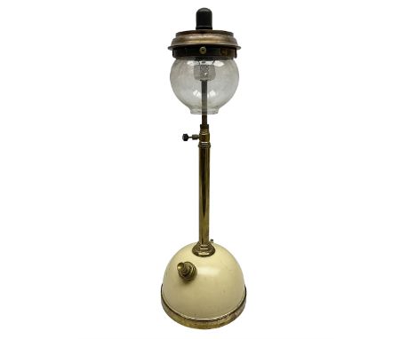 Mid century Tilley Table Model parffin lamp, with Tilley Durosil 182 glass globe shade, H53cm