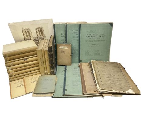 Belcher &amp; Macartney: 'Later Renaissance Architecture in England', london Batsford, in six parts of loose folio form inclu