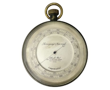 Surveying aneroid barometer altimeter by Elliott Bros, 101 St Martins Lane London, D8cmCondition Report:Lacking magnifying gl
