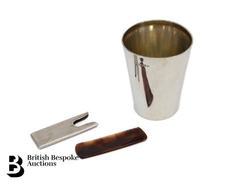 A Victorian silver beaker, London hallmark dated 1873, mm&nbsp;H J Lias &amp; Son (Henry John Lias &amp; Henry John Lias) tog