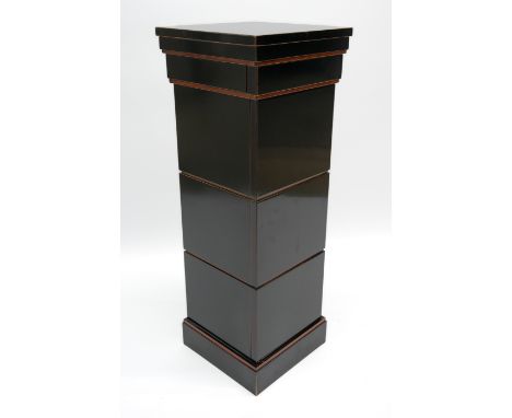 Miazzo column cabinet, hand made from Italian cherry wood, with natural pigment, single drawer configuration with a secret up