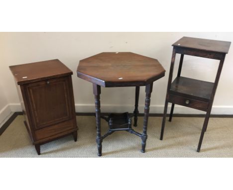 A collection of furniture to include a 19th Century gypsy table on bobbin turned ebonised base, the circluar top 43 cm diamet