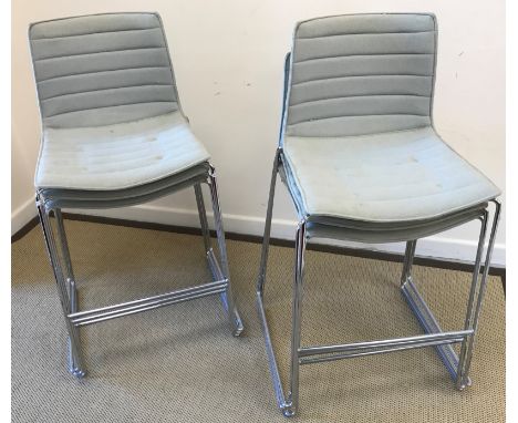 A set of six Arper counter stools, raised on chromed sled legs, 99 cm high