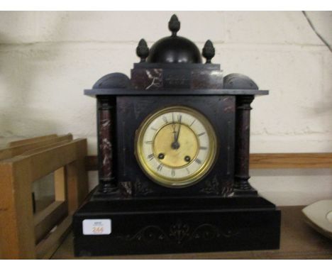 SLATE MANTEL CLOCK, APPROX 35CM 