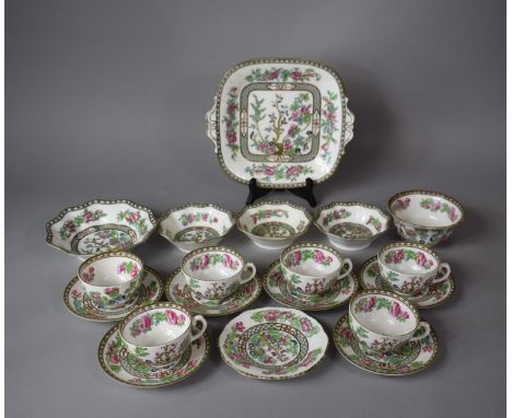 A Collection of Coalport Indian Tree to Comprise Six Cups, Six Saucers, Three Bowls, One Cake Plate, One Sugar Bowl, One Larg