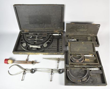 A Collection of Vintage Engineering Tools to Include Micrometer Screws, Calipers etc 