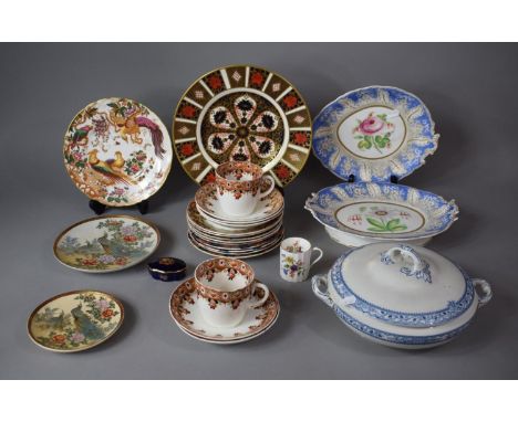 A Collection of Ceramics to Include 19th Century Hand Painted Footed Fruit Dishes, Royal Crown Derby Imari Cabinet Plate, Edw