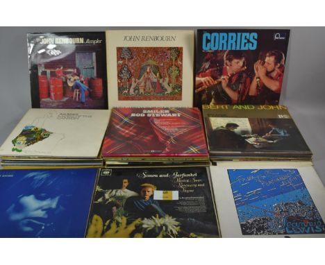 A Collection of 33rpm Records to Include Pentangle, John Renbourn, Simon and Garfunkel, Rod Stewart, Dire Straits, Bob Dylan,