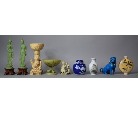 A Collection of Oriental and Other Items to Include Chinese Miniature Vase, Satsuma Moon Flask, Prunus Pattern Ginger Jar, Bl