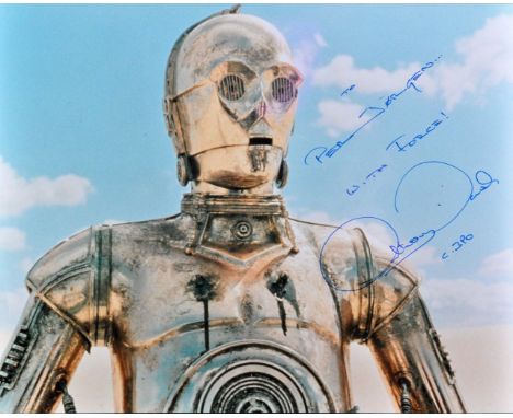 Star Wars - Anthony Daniels (C3PO) - autographed 8x10" colour photograph from A New Hope (1977). Signed in blue ink to a ligh